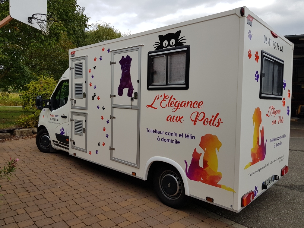 Camion toilettage canin Hedimag salon toilettage mobile