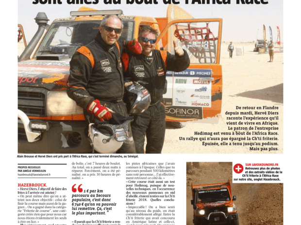 Hervé Diers et sa Ch&rsquo;ti Friterie sont allés au bout de l&rsquo;Africa Race