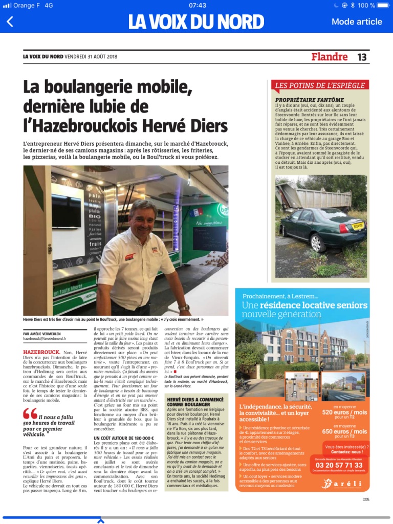 Boultruck marché hazebrouck Article VDN