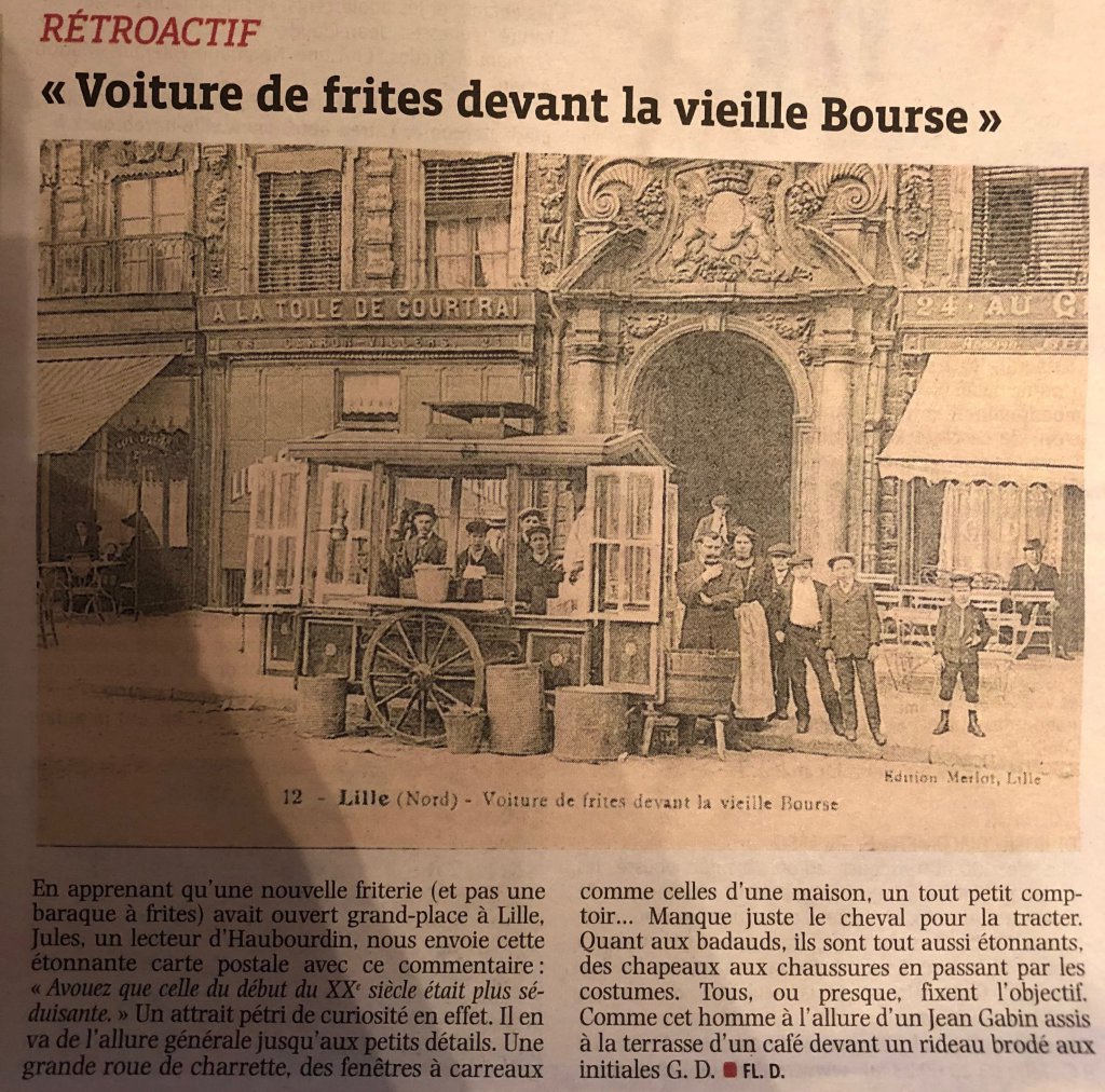 Article voix du nord friterie ancienne