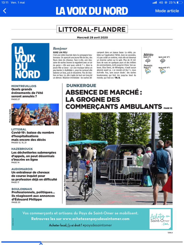 Article VDN dunkerque commercant ambulant