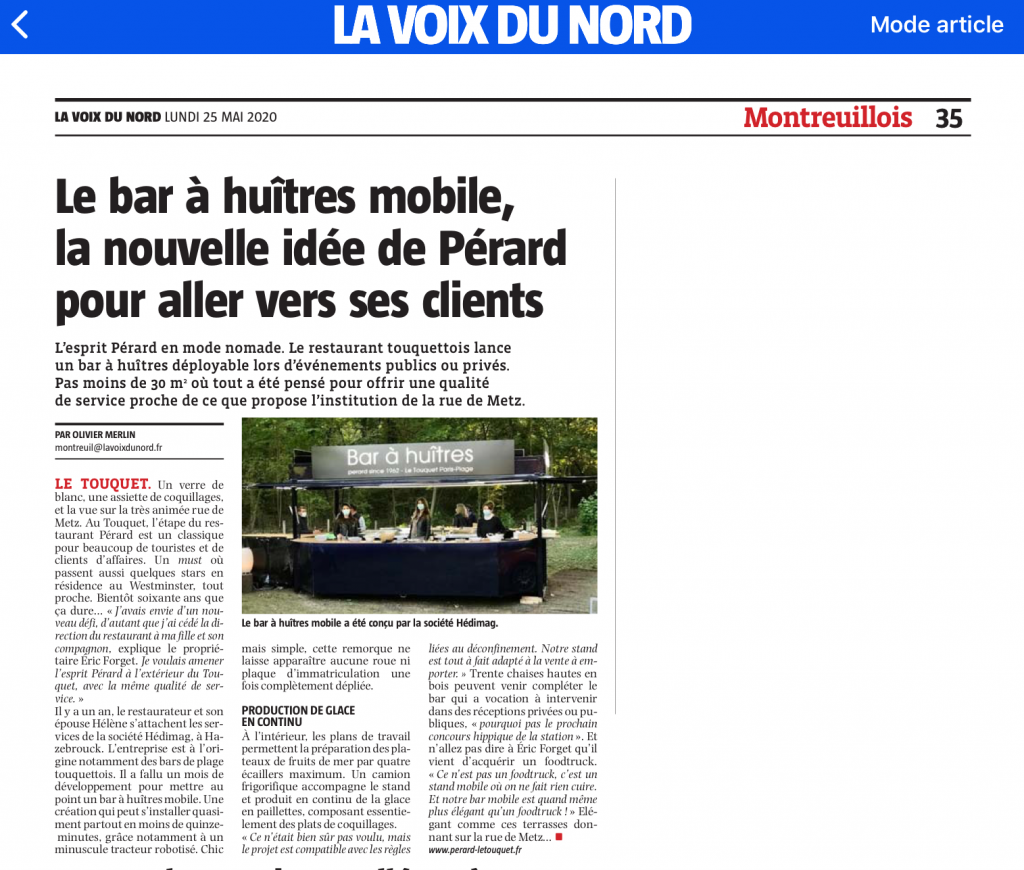 Bar a huitres mobile Perard Touquet