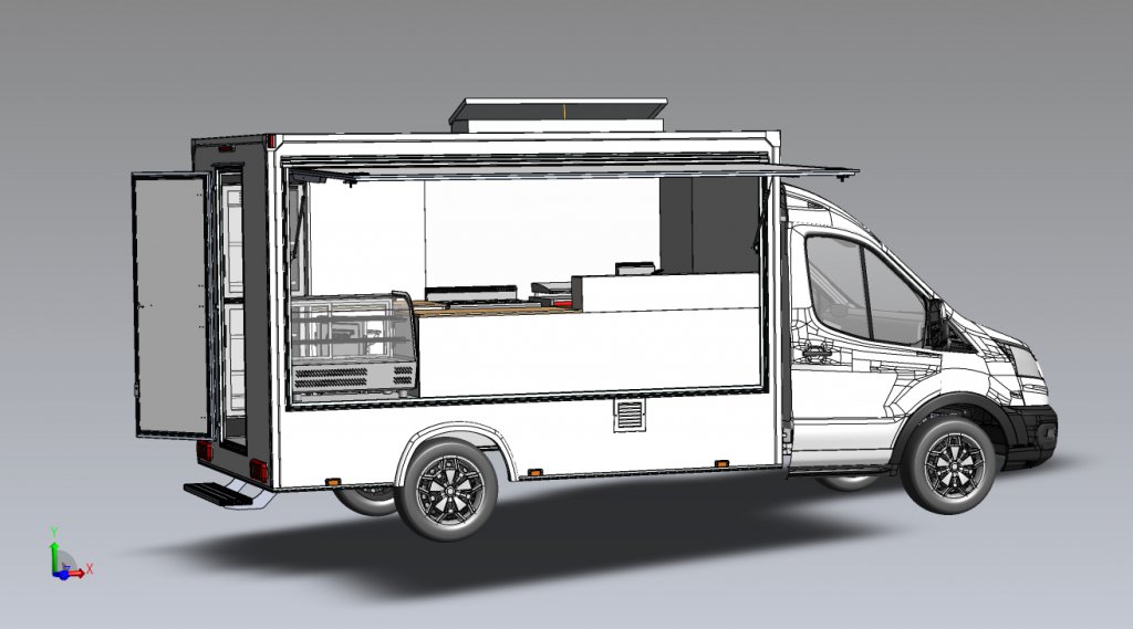 Camion FoodTruck vue hayon ouvert