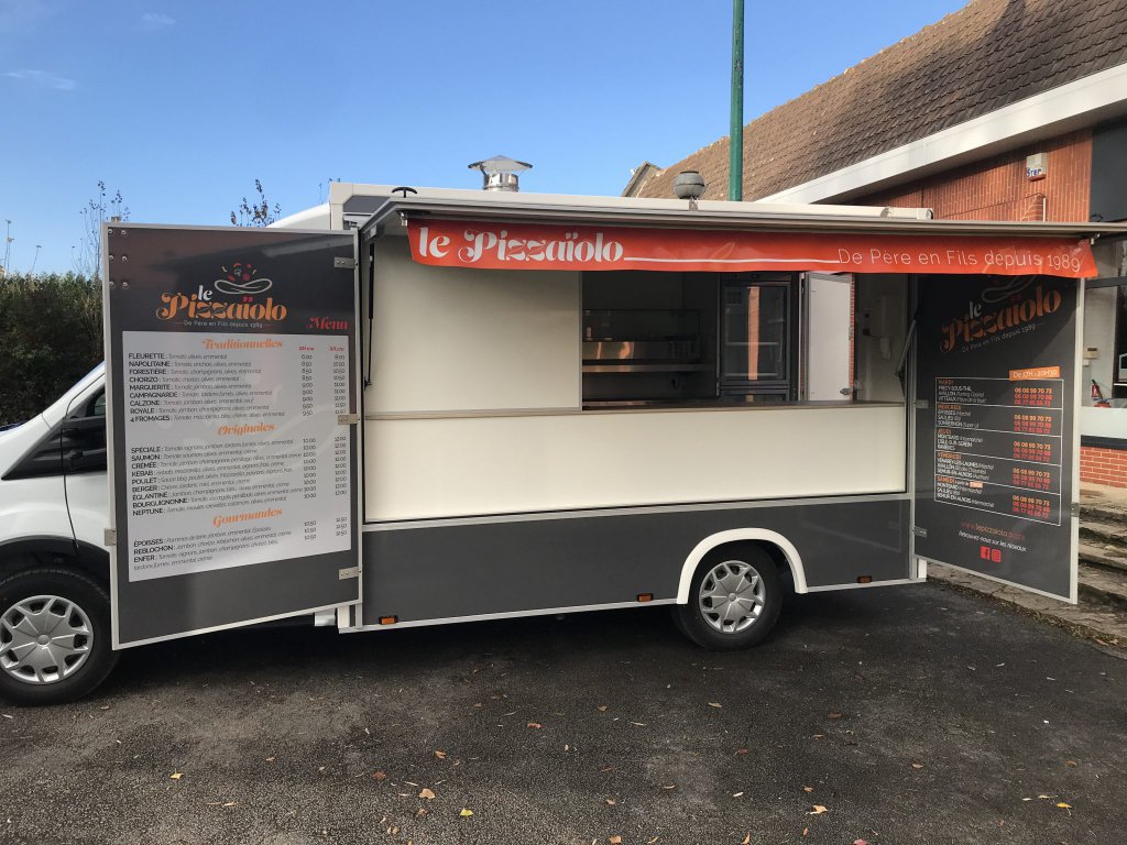 Le Pizzaiolo Hermann camion ford transit access pizza bois